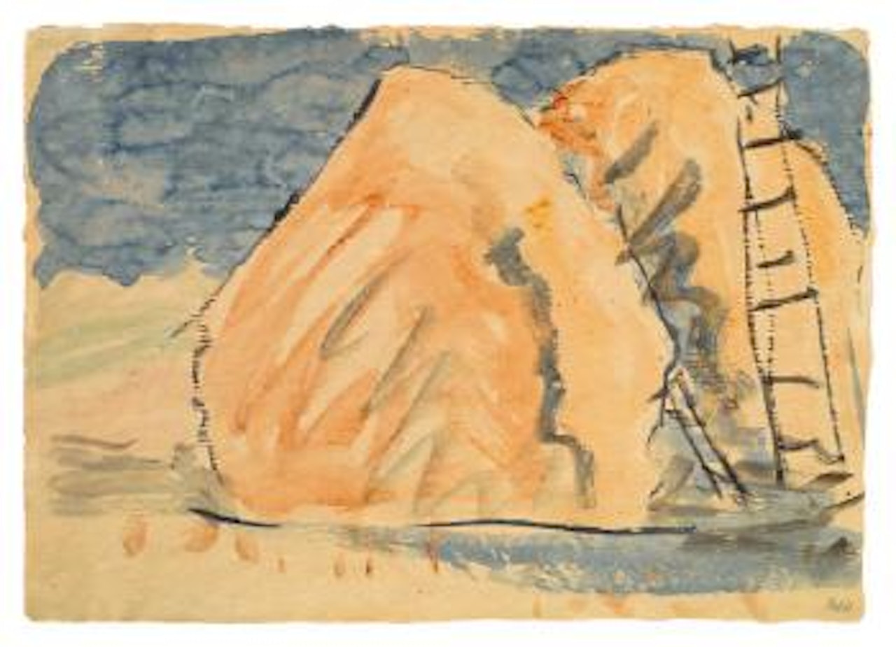 Landschaft mit Korndiemen und Leitern by Emil Nolde