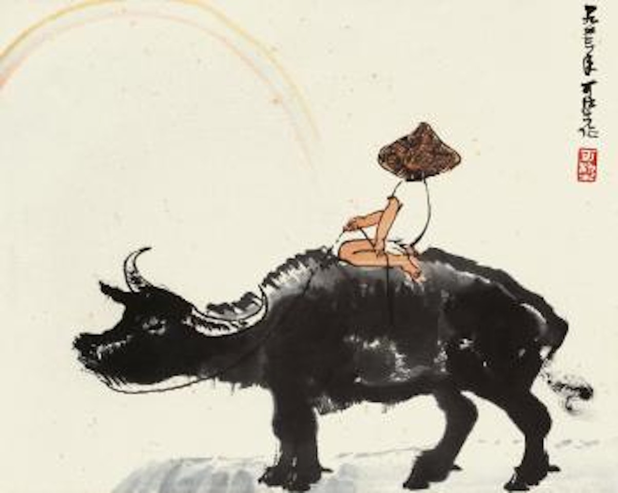Boy And Cattle by Li Keran