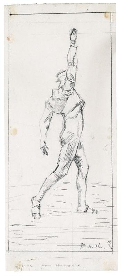 Etude Pour Hanovre - Schwörender (Etude Pour Hanovre - Man Swearing) by Ferdinand Hodler