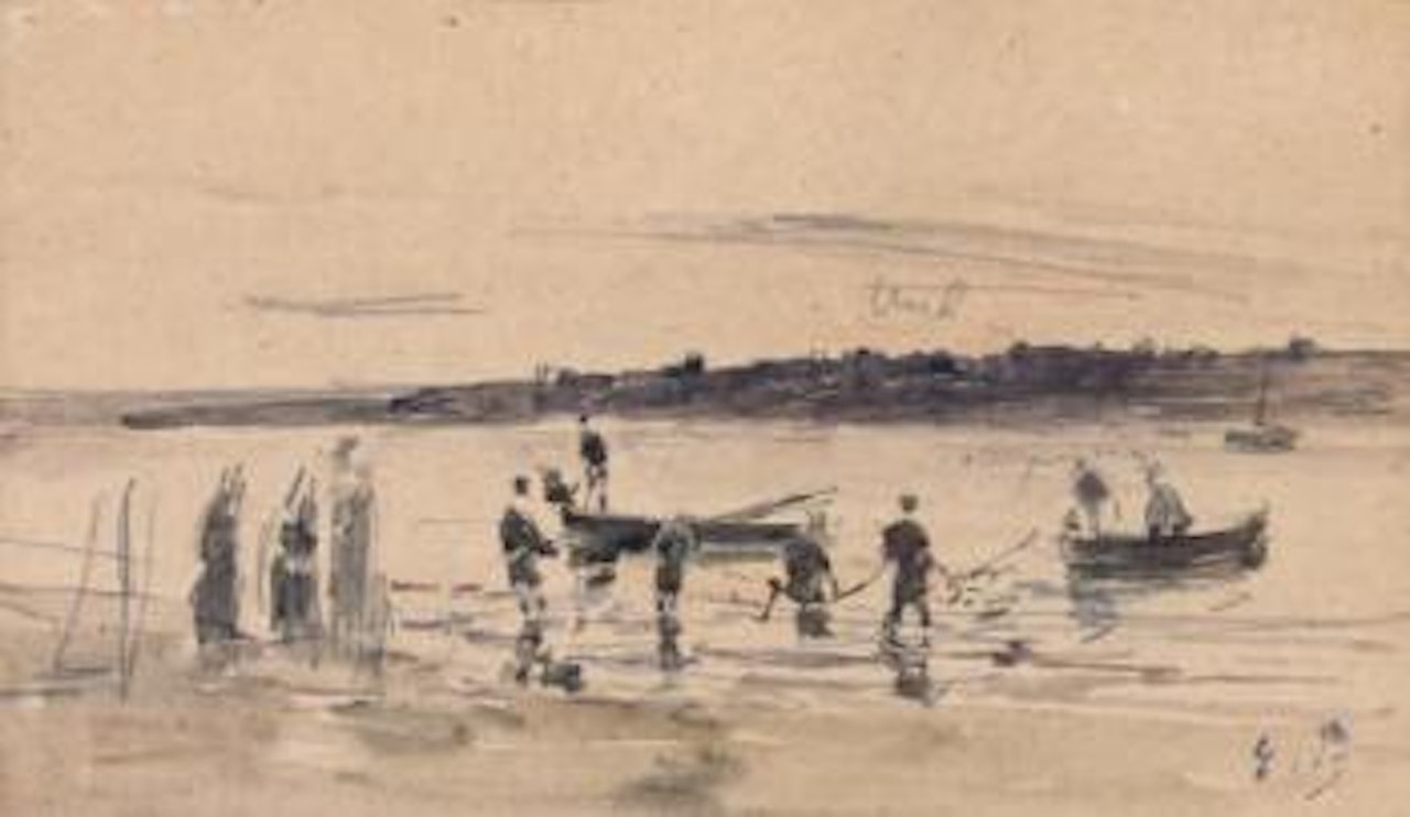 Le retour des barques by Eugène Boudin