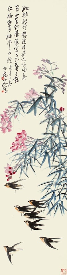 Swallows And Oleander by Wang Zhen
