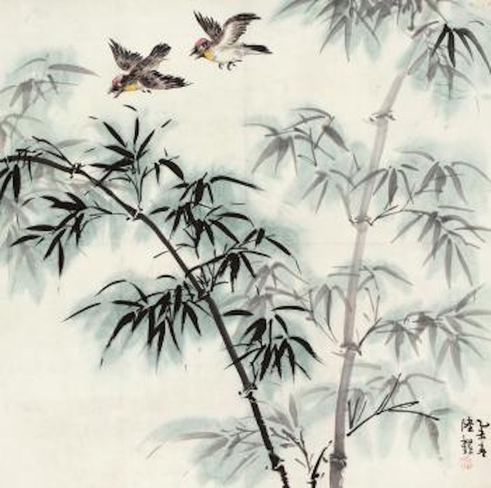 Bamboo And Sparrow by Lu Yifei