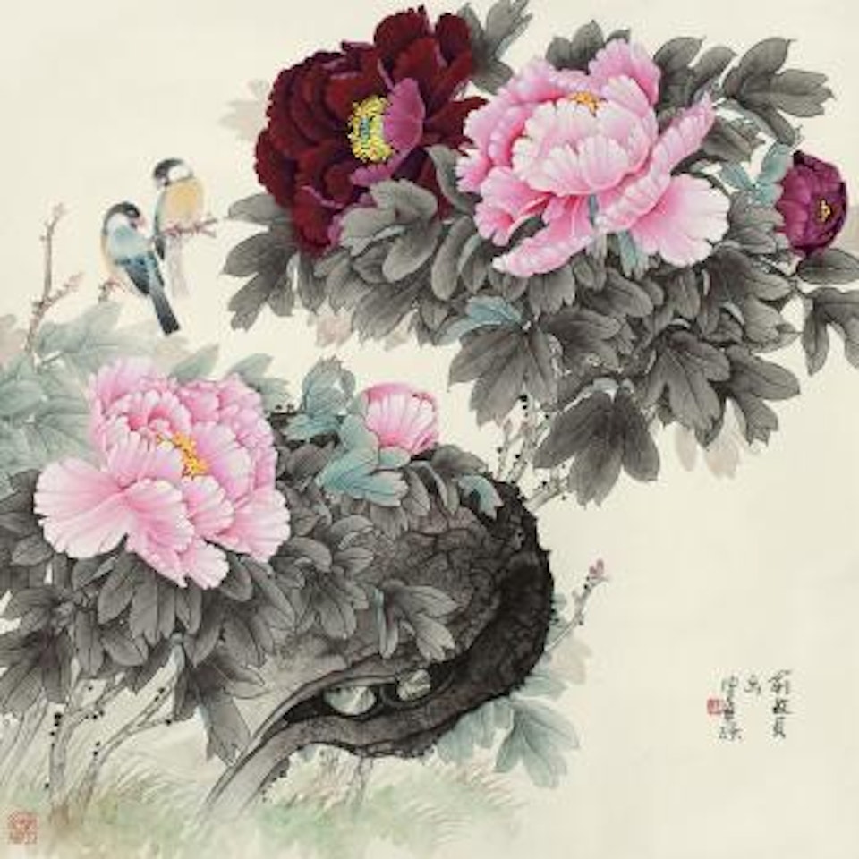 Peony And Birds by Yu Zhizhen