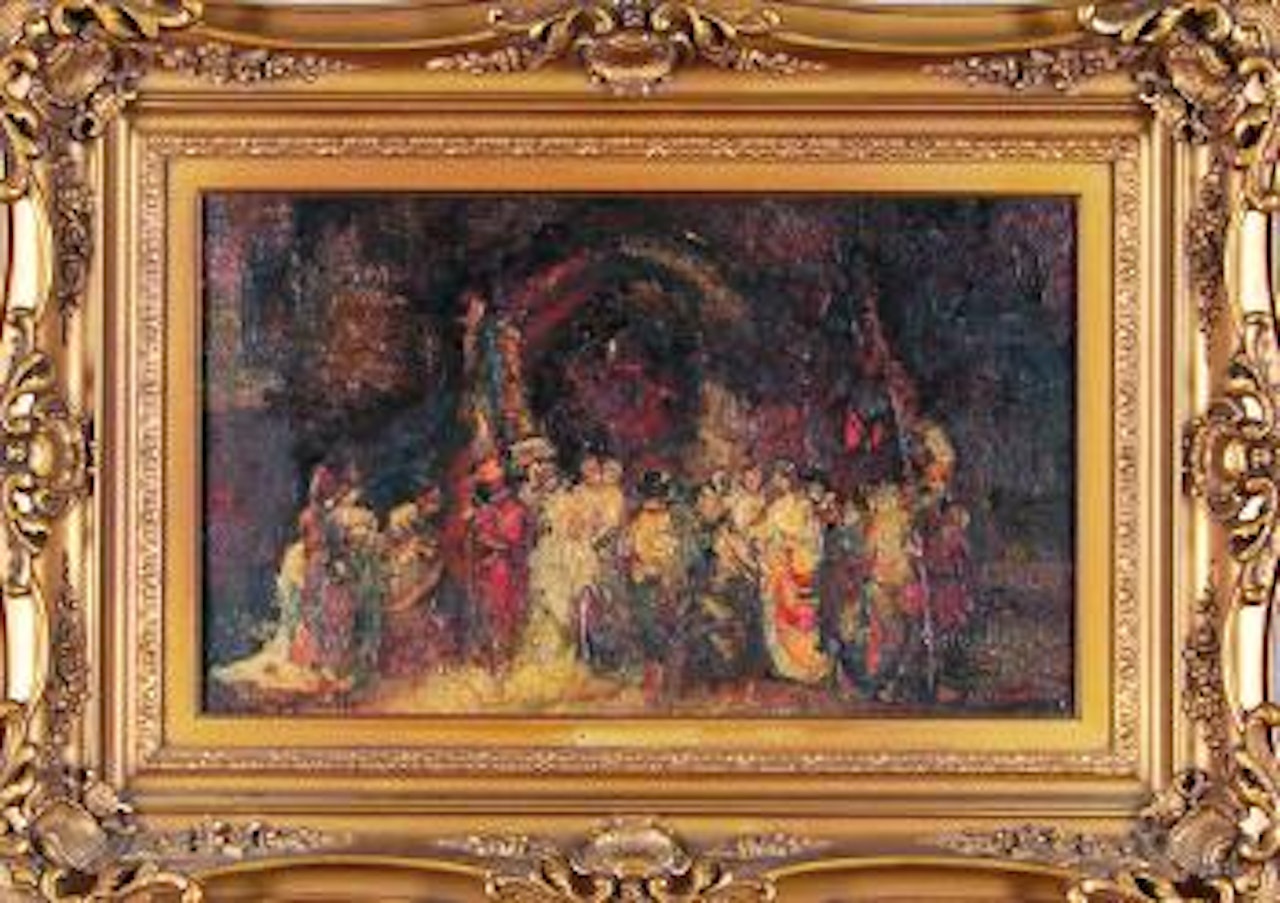 Evening affair by Adolphe Monticelli