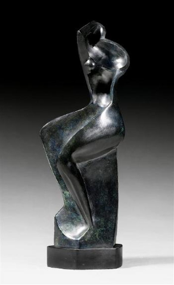 Seated black concave by Alexander Archipenko