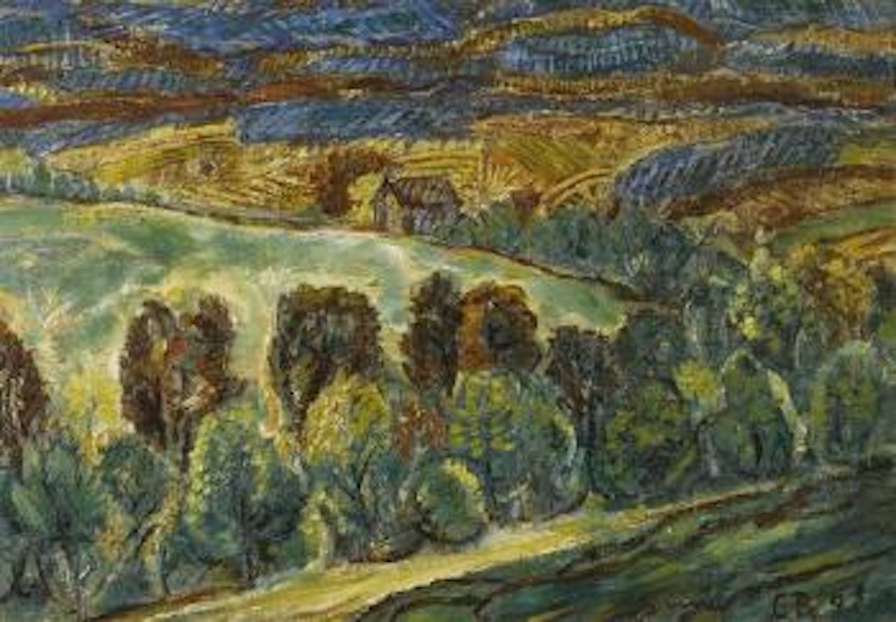 Landschaft mit Hütte by Christian Rohlfs