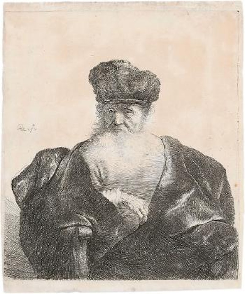 Greis mit weissem Samtmantel by Attributed to Rembrandt Harmensz van Rijn