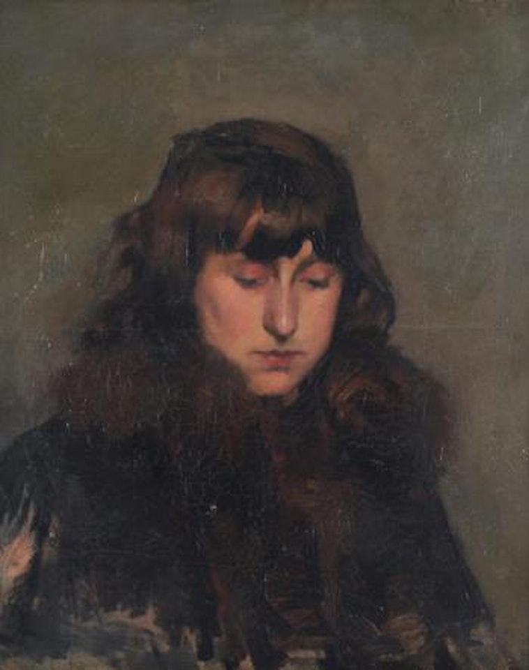 Head of a young girl looking down, Melbourne by Hugh Ramsay