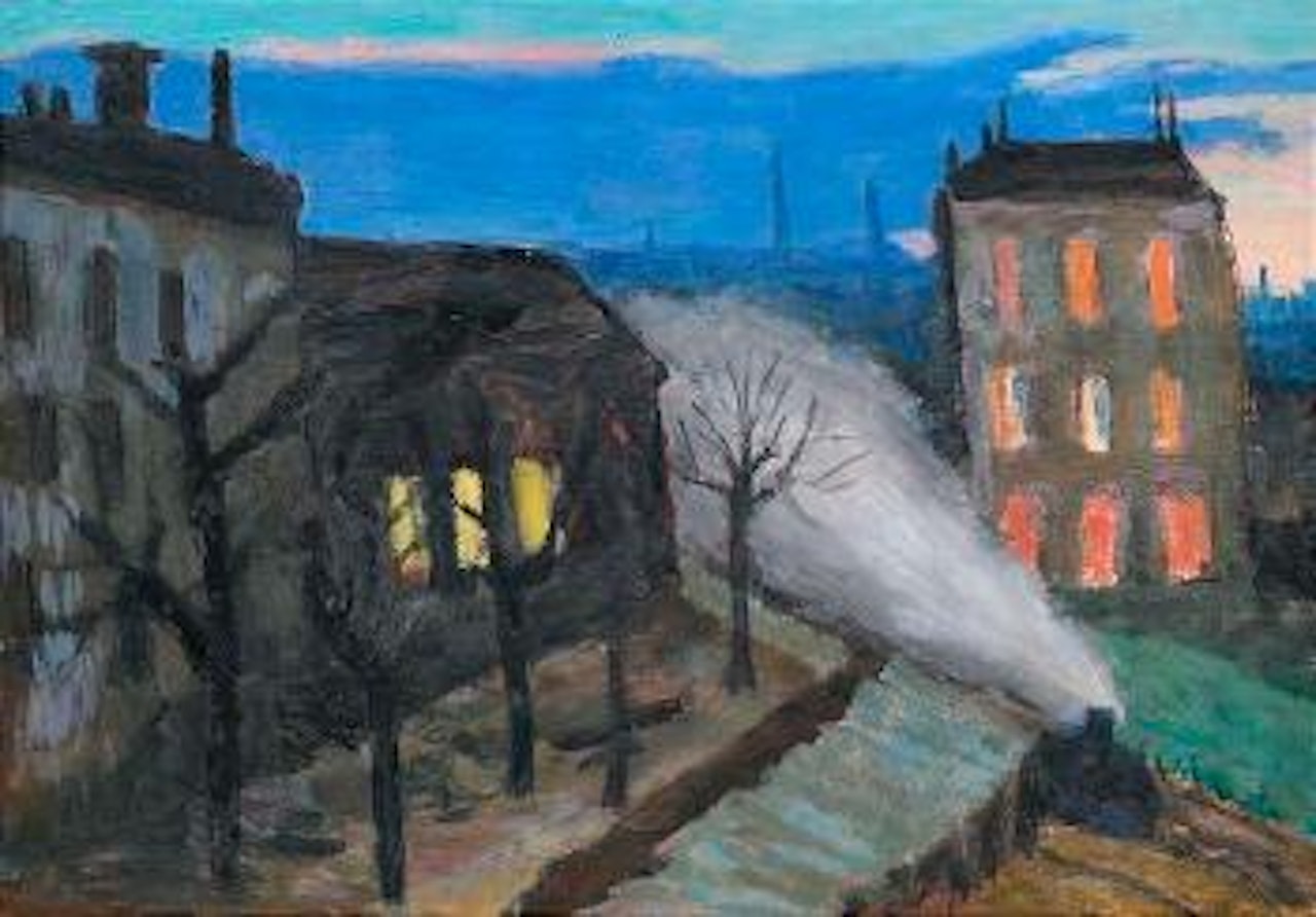 Abend vom Fenster (auf die Rue) Lamblardie (Paris) by Gabriele Münter