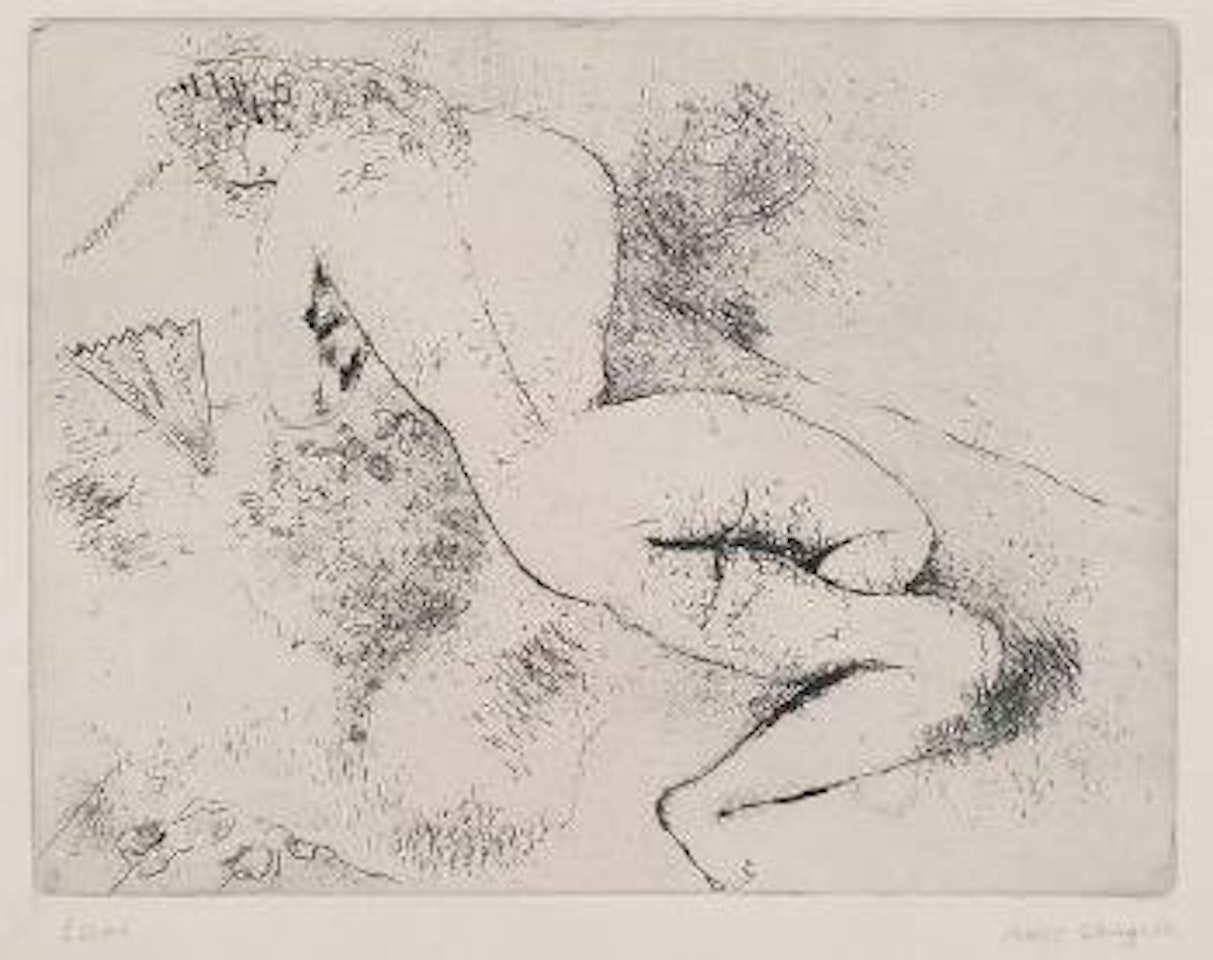 Akt mit Fächer by Marc Chagall