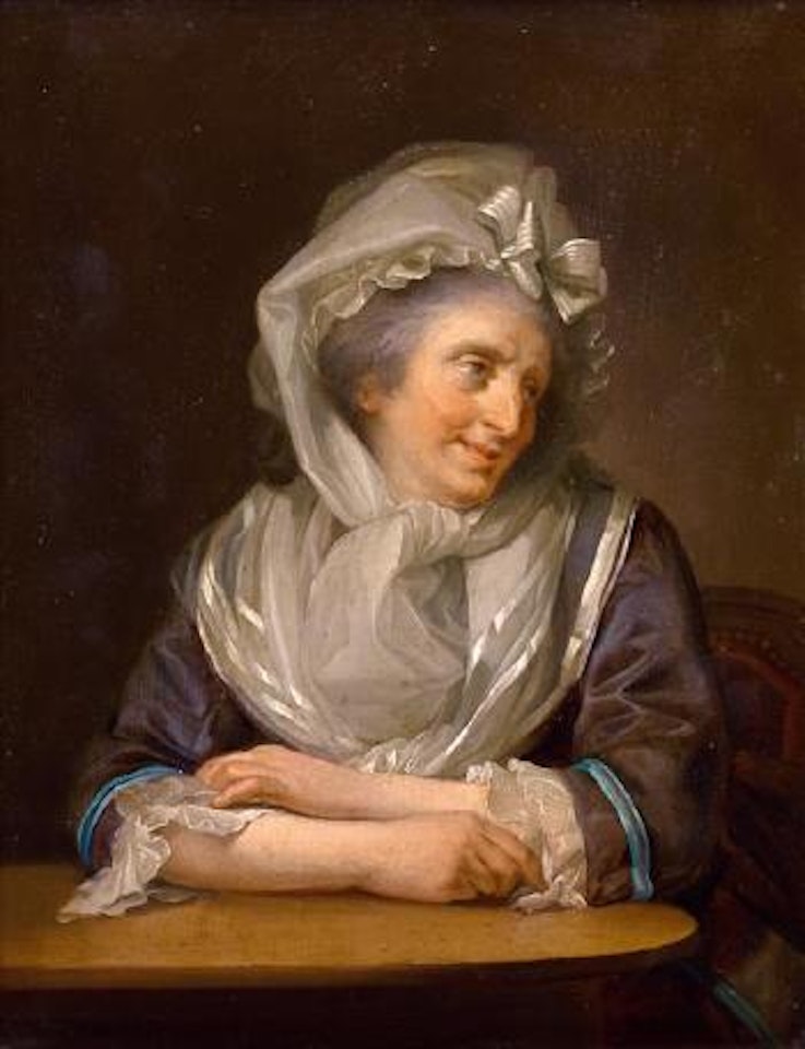 Une dame accoudée à une table by Louis-Leopold Boilly