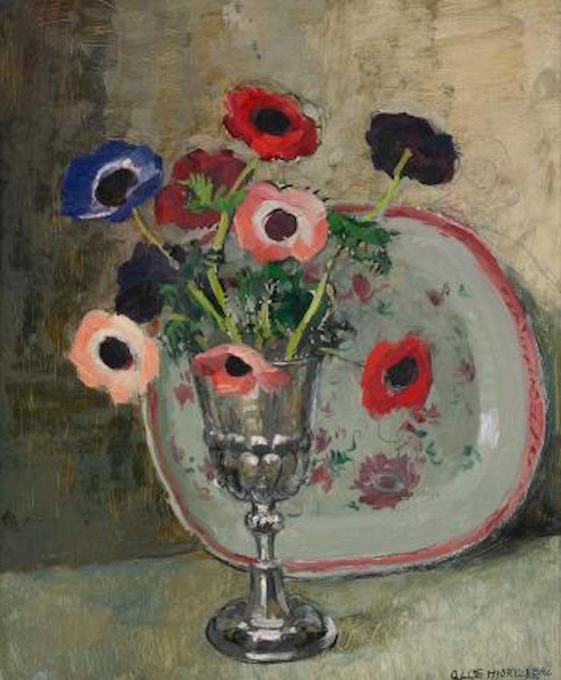 Stilleben med anemoner by Olle Hjortzberg