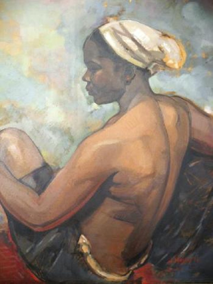 Jeune femme dénudée dans un paysage by Jacques Majorelle