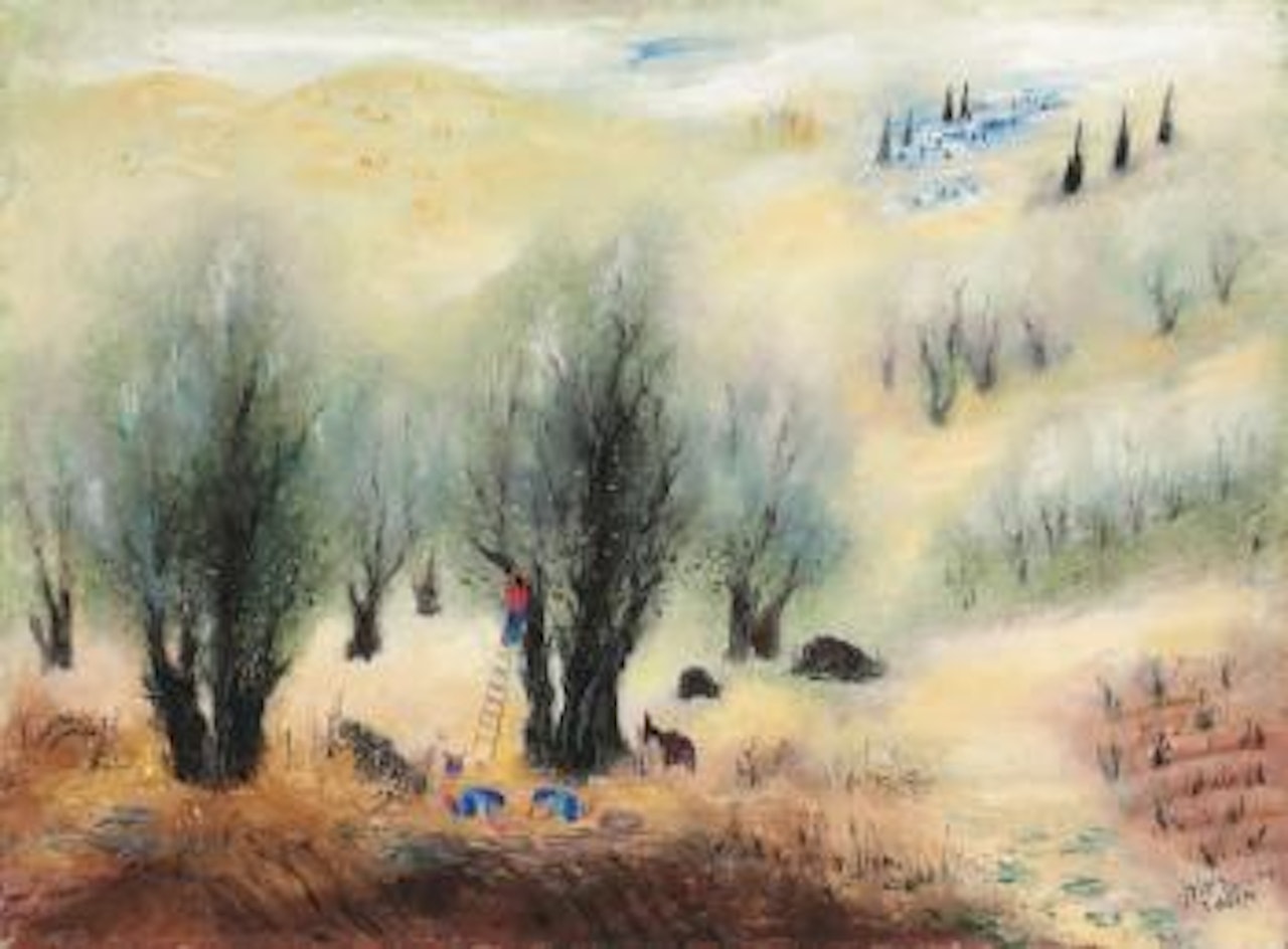 Ceuillette des olives en Galilé by Reuven Rubin
