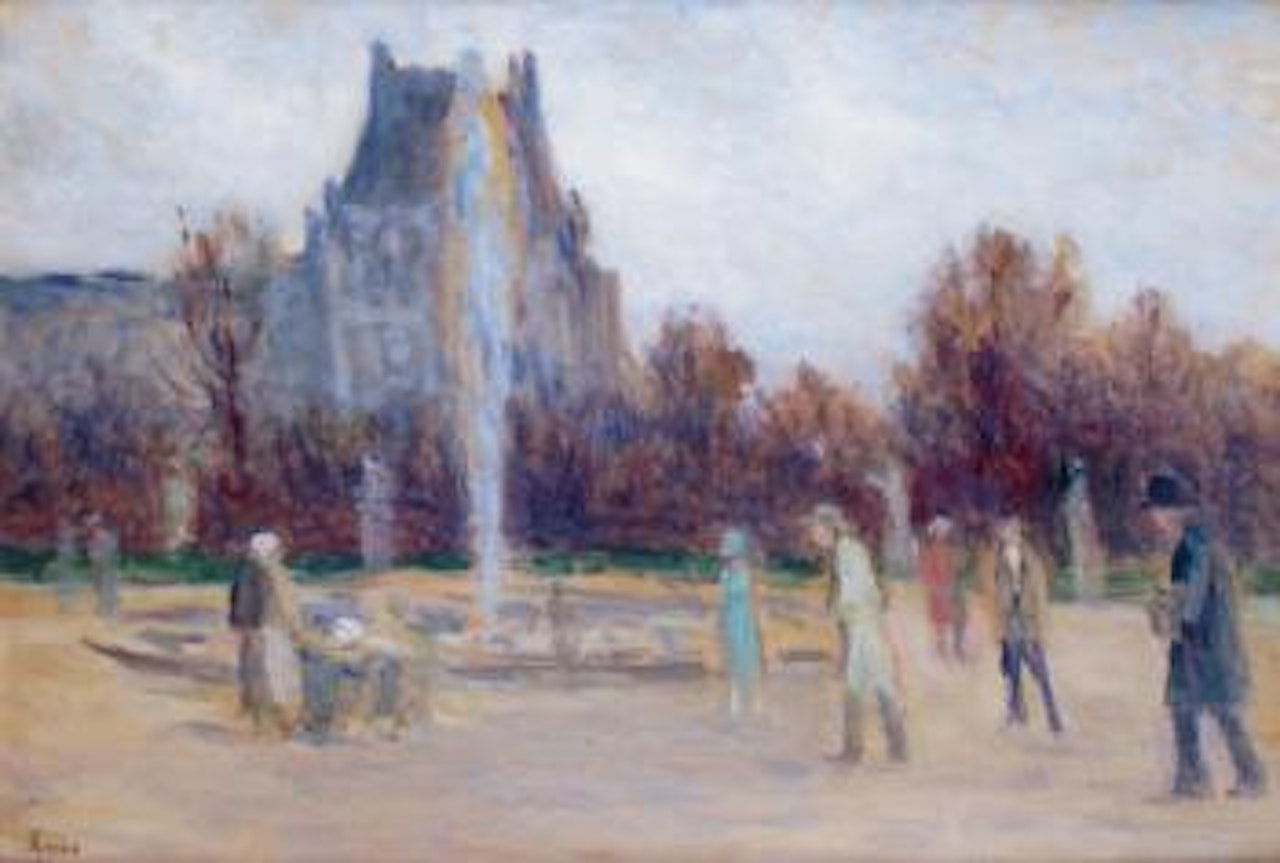 Le jet d'eau au jardin public, les Tuileries by Maximilien Luce