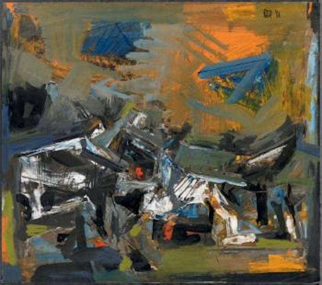 Sans titre (village) by Sayed Haider Raza