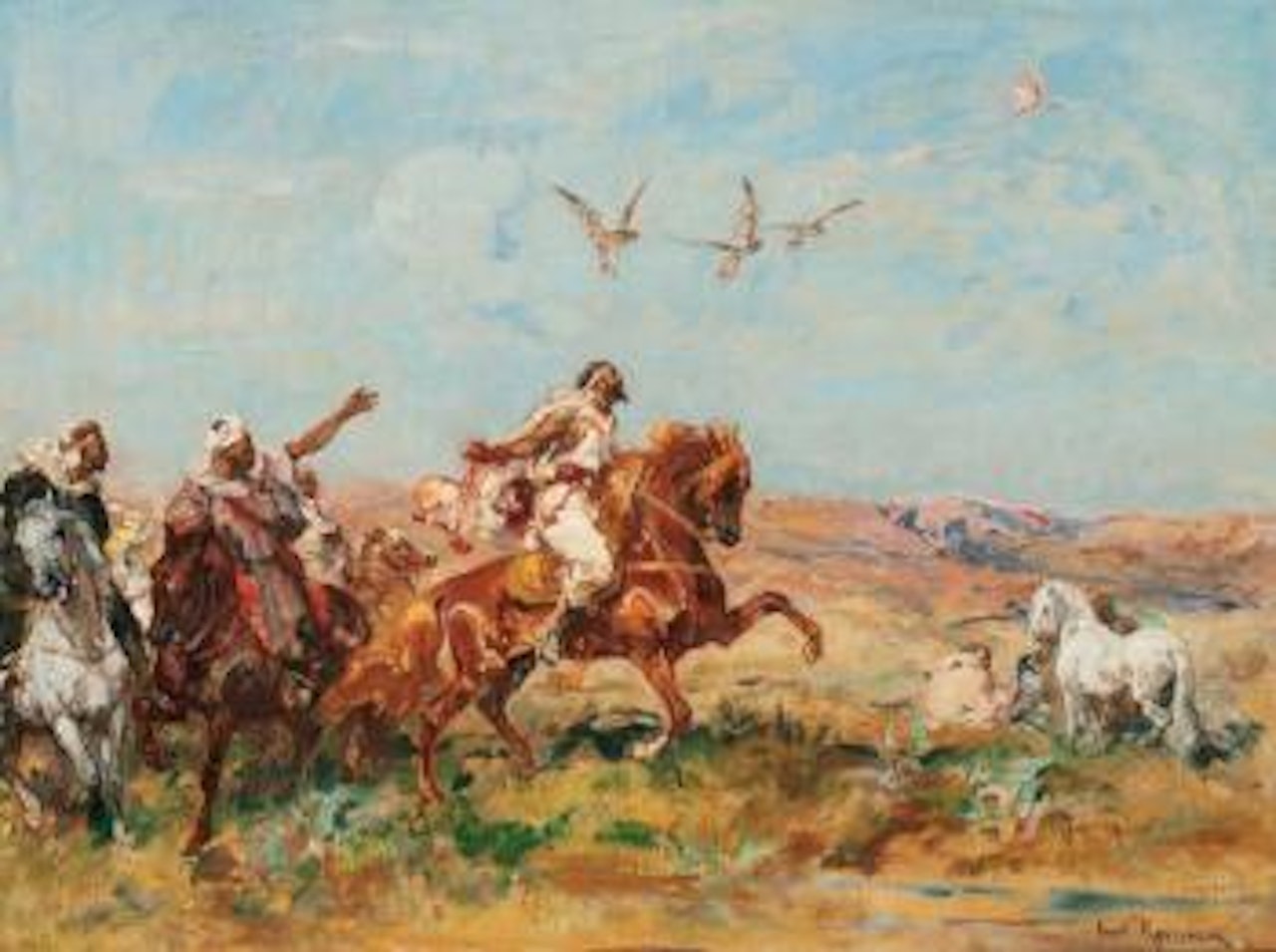 La chasse aux faucons au Maroc by Henri Émilien Rousseau