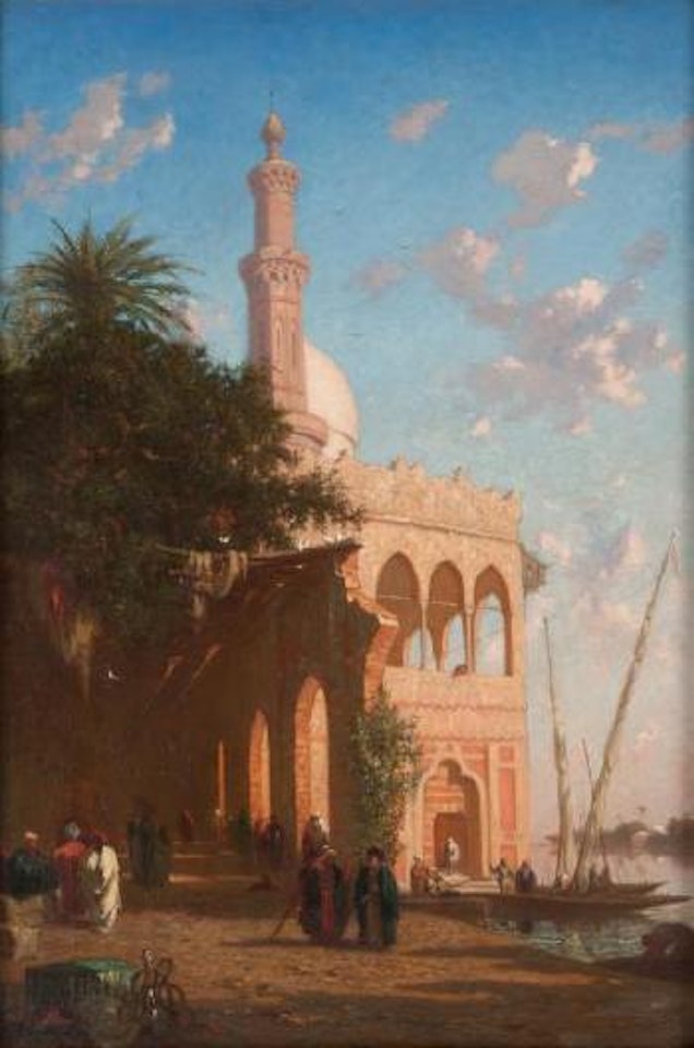Mosquée, bord du Nil by Narcisse Berchere