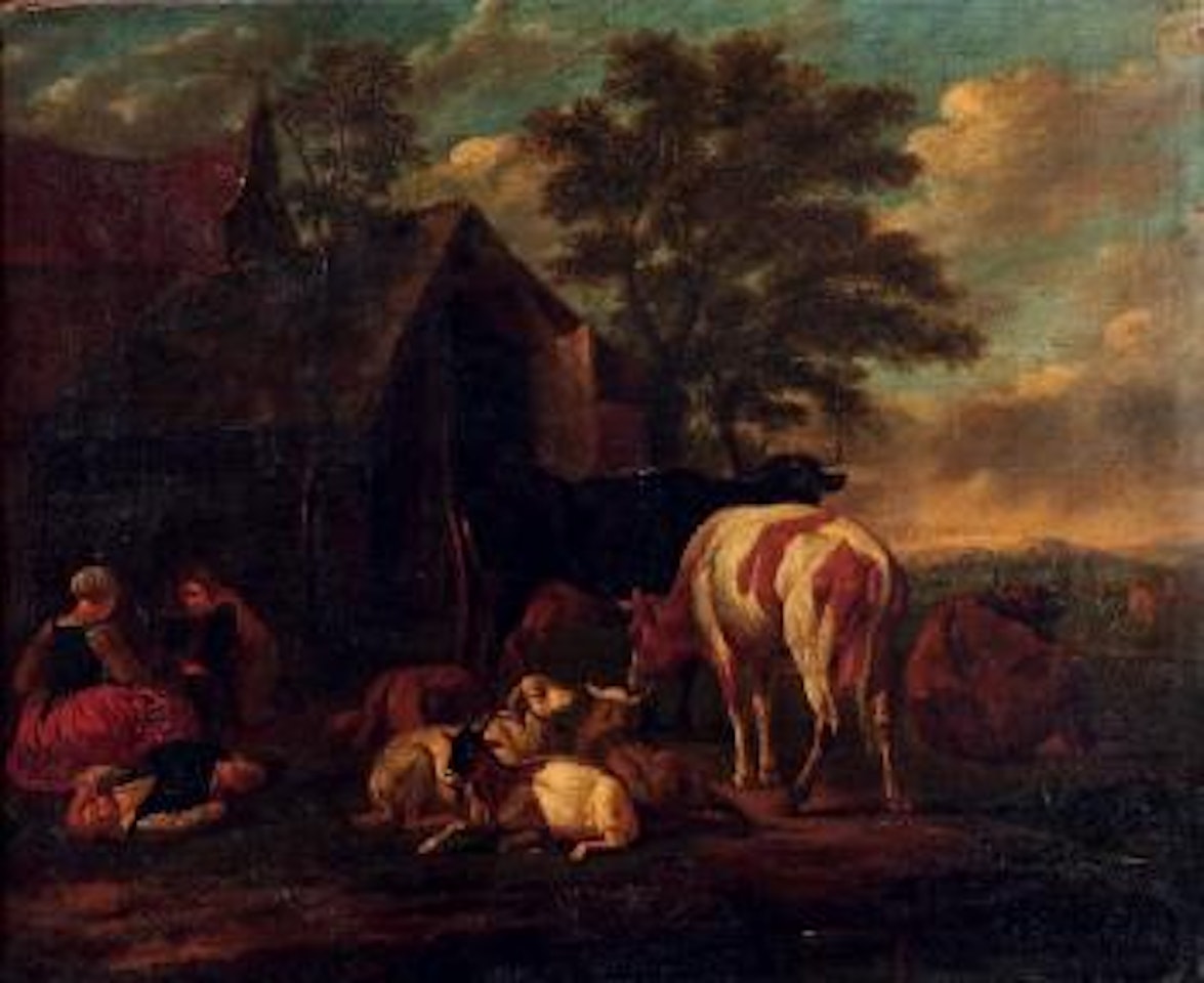 Paysans et animaux by Pieter van Bloemen