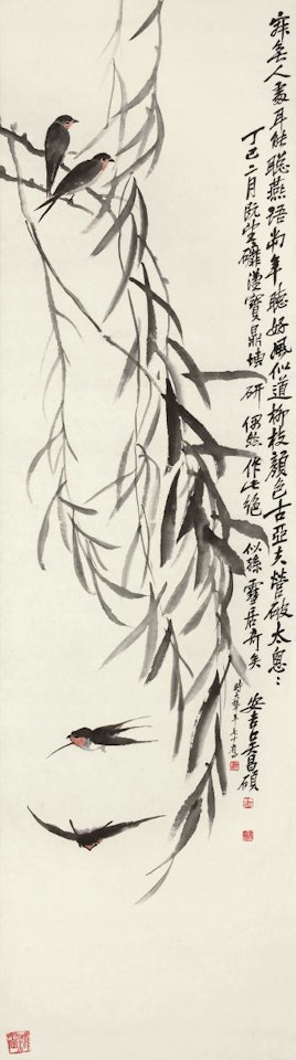 Swallow And Weeping Willow by Wu Changshuo