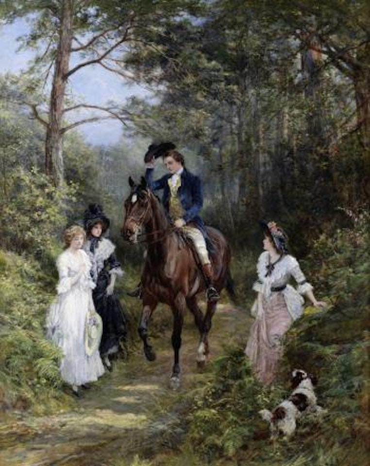 The meeting in the forest by Heywood Hardy