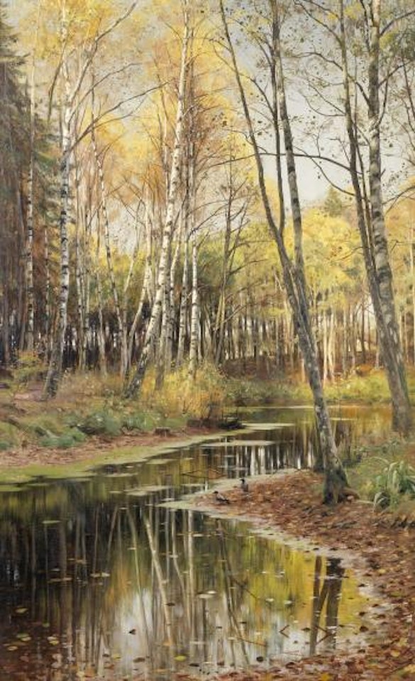 Autumn in the birchwood by Peder Mork Monsted