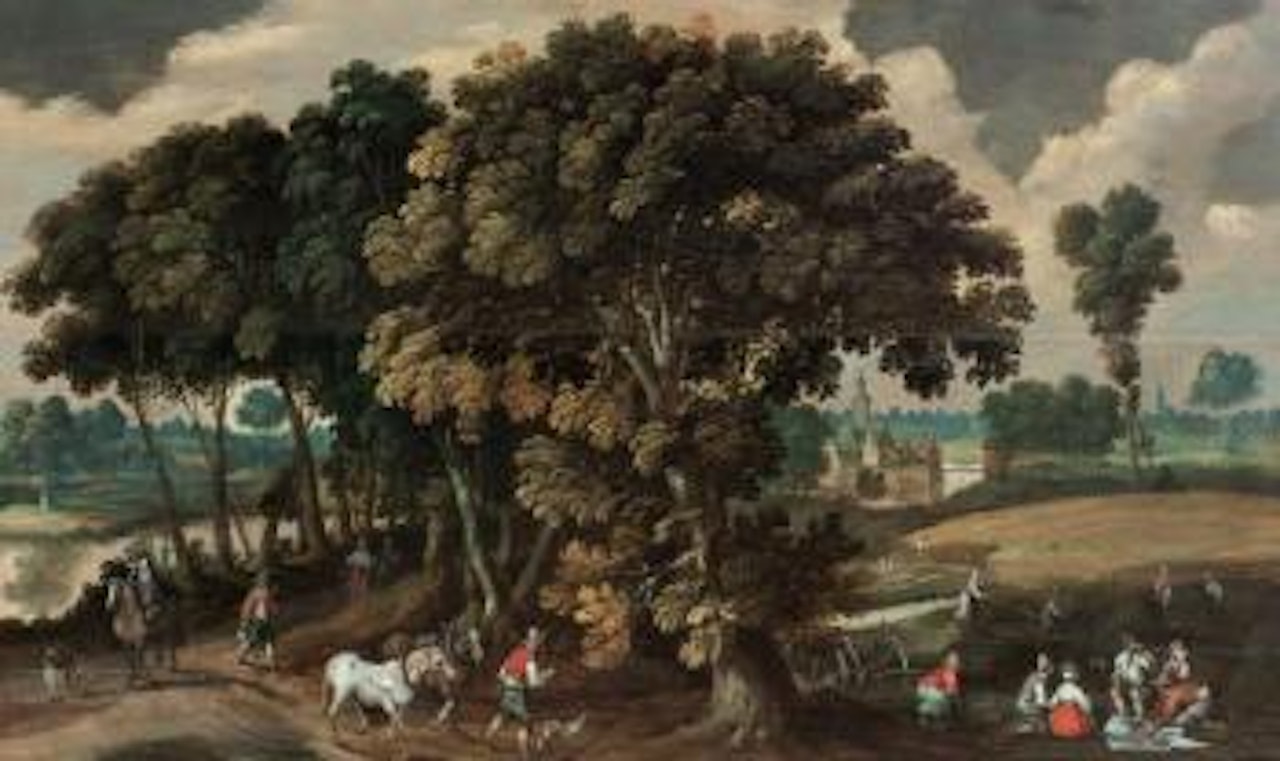 Le repos des paysans dans un paysage by Jan Brueghel by Flemish School