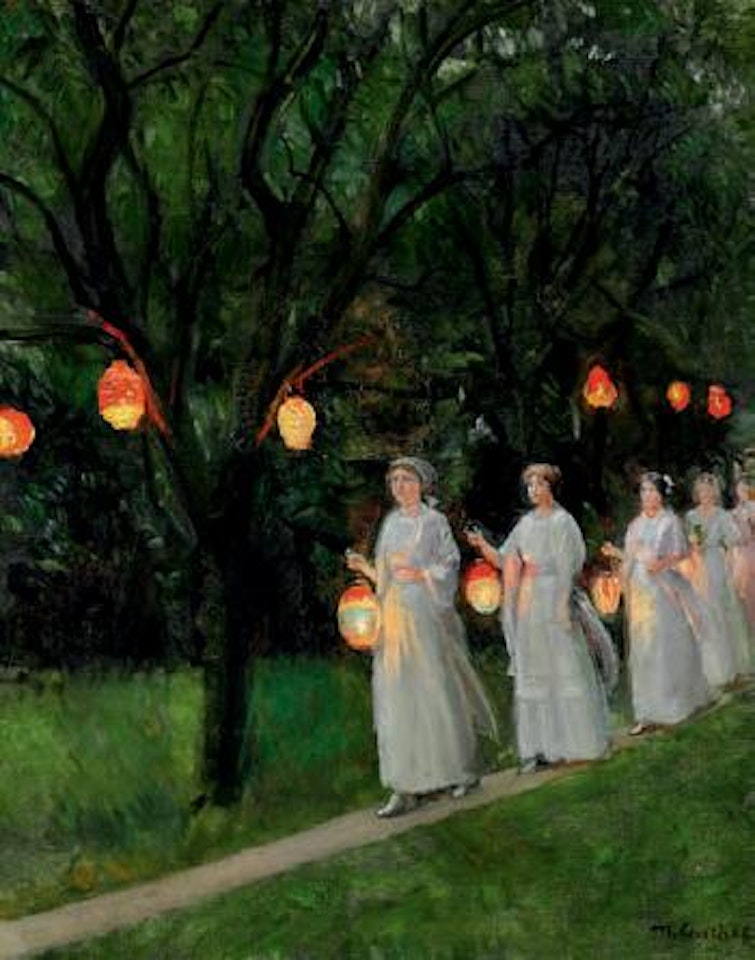 Havefest hos Ancher / Michael and Anna Ancher having a garden party by Michael Ancher