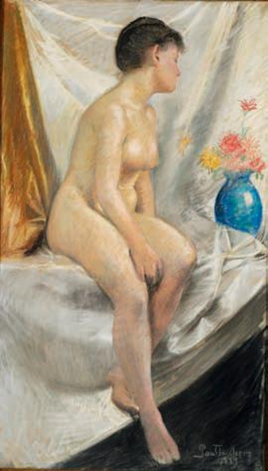 The nude and the blue vase by Paul Fischer