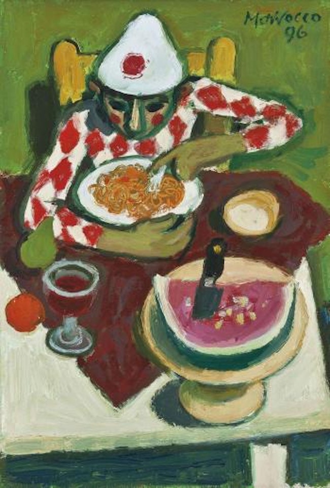Clown Eating Spaghetti by Alberto Morrocco