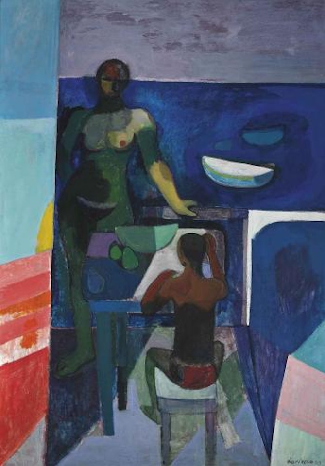 Bathers, Fondachello by Alberto Morrocco
