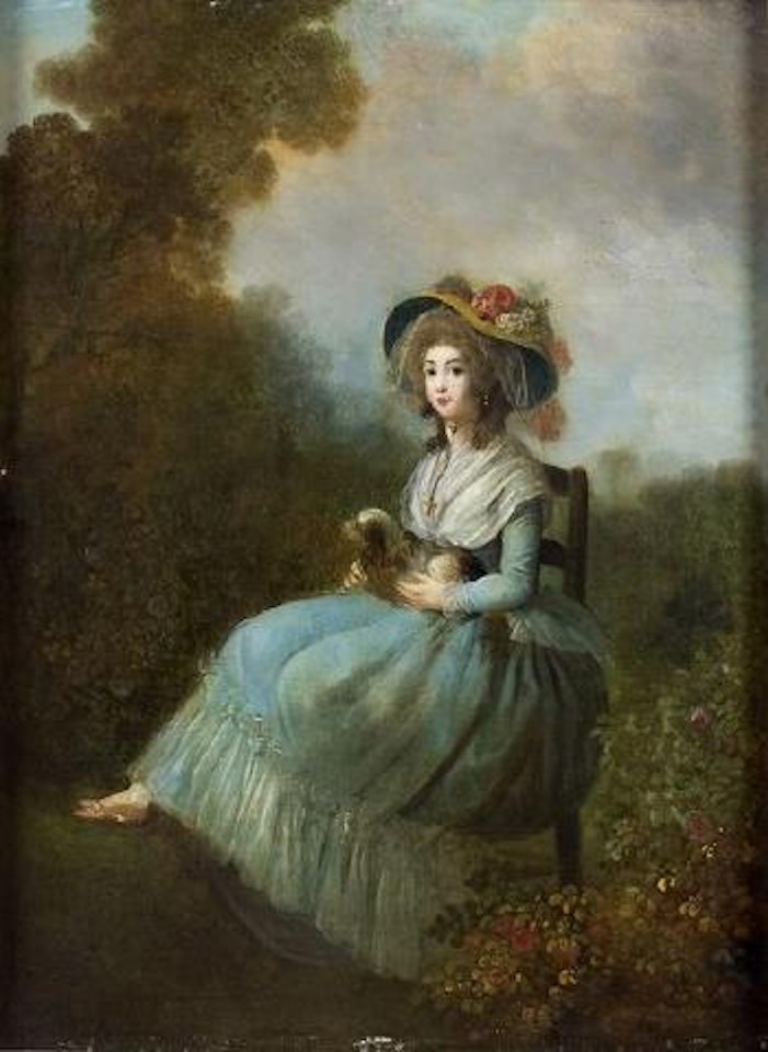 Jeune femmes dans un jardin by Jean Frédéric Schall