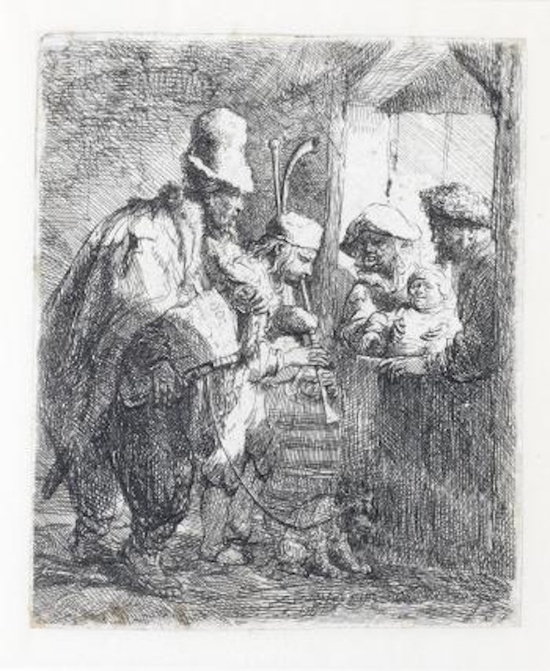 The Strolling Musicians (Bartsch 119) by Attributed to Rembrandt Harmensz van Rijn