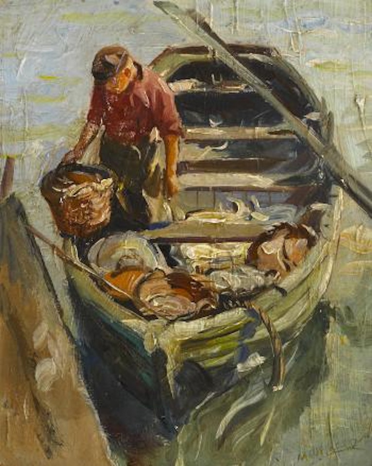 Fisherman bringing in his catch by Maurice Logan