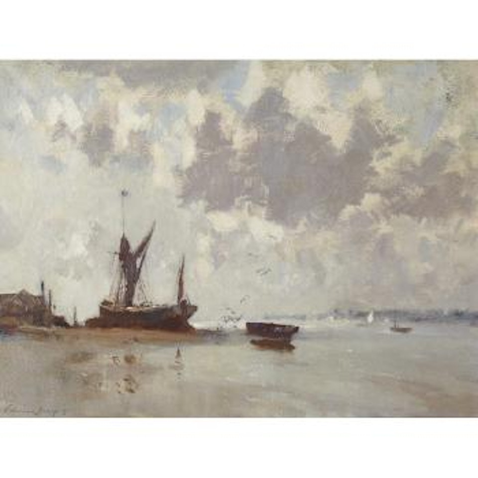 A grey day on the Colne by Edward Seago