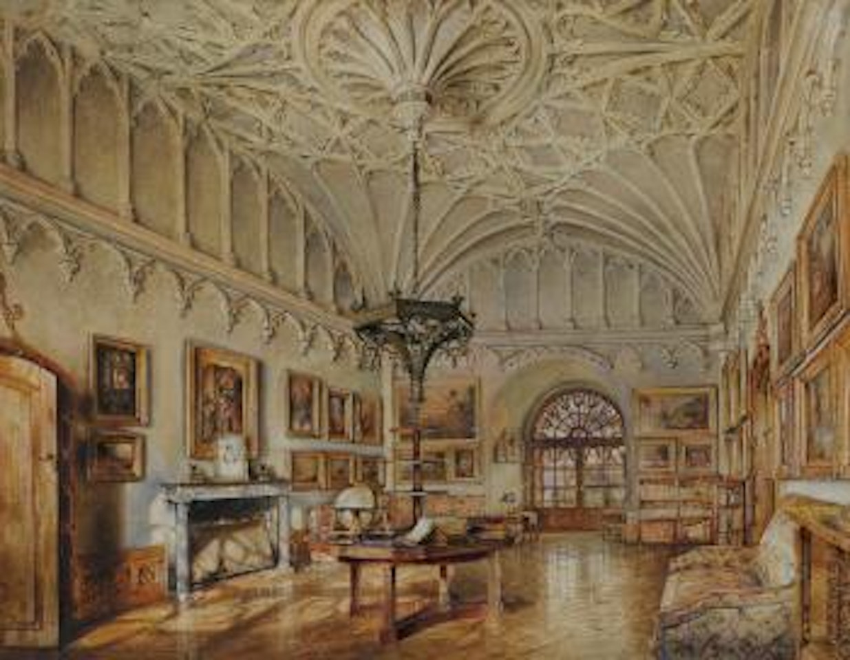 Bildergalerie des Lichnovskyschen Schlosses Grätz bei Troppau, Schlesien by Rudolf von Alt