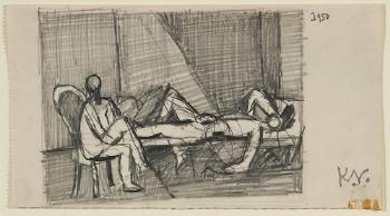 Untitled (Two Figures in a Room) by Keith Vaughan