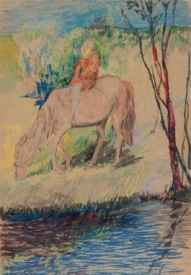 Cavalier au bord de l'eau by Filip Malyavin
