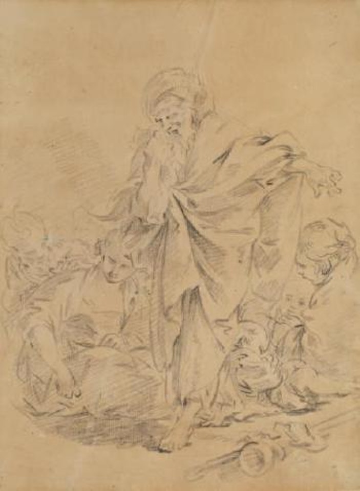 Laban cherchant ses idoles by Francois Boucher