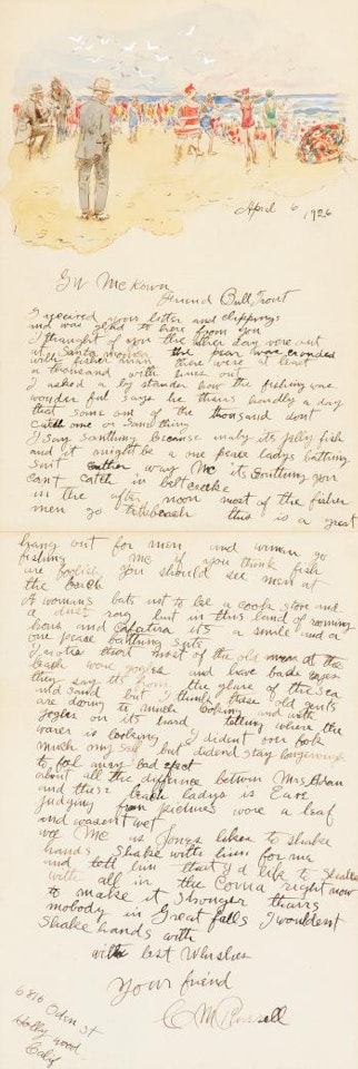 Letter to George McKown-Friend Bull Trout by Charles M Russell