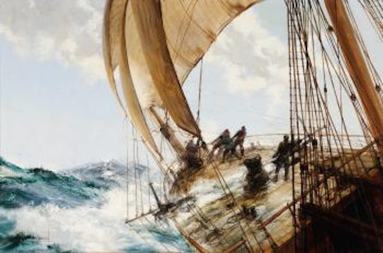 A Roll to Loo'Ard by Montague Dawson