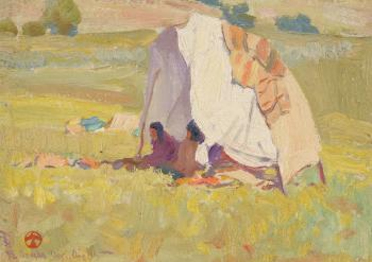Apache Shelter, White Mtn. Res. AZ by Maynard Dixon