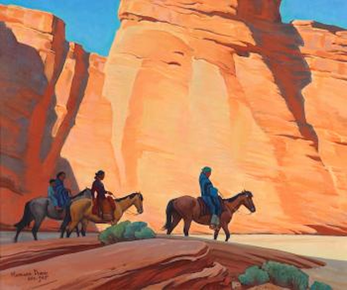 Navajos in a Canyon by Maynard Dixon