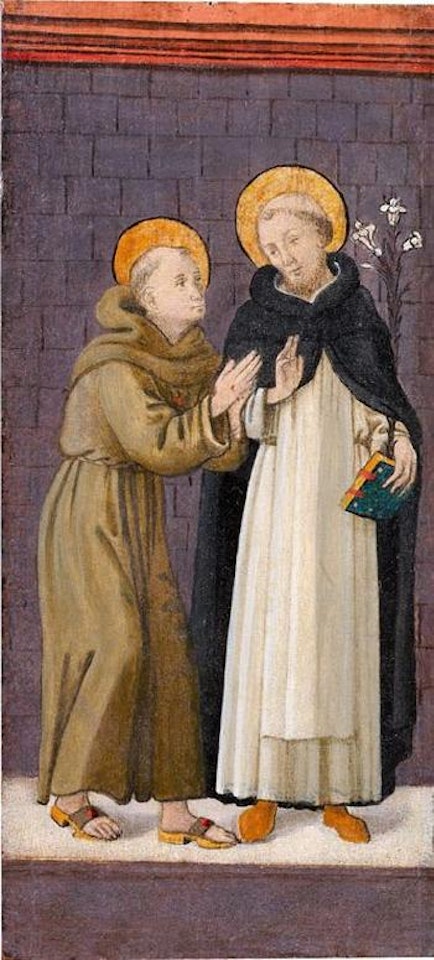 Saint Bonaventure et Saint Dominique. Sainte Rita et Sainte Claire by Master of Marradi