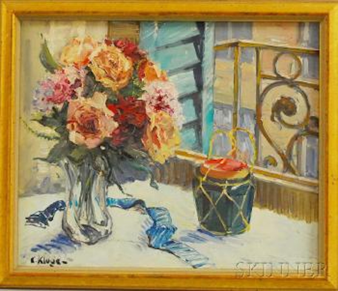 Still Life with Roses and Ginger Jar by Constantin Kluge