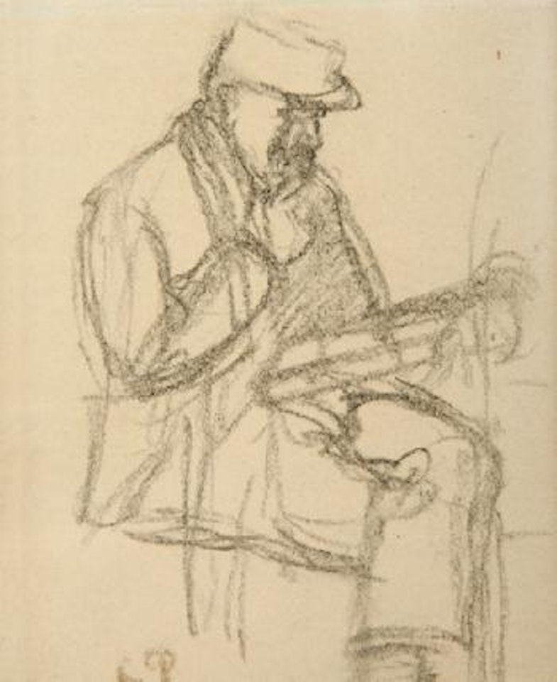 L'homme au journal by Camille Pissarro