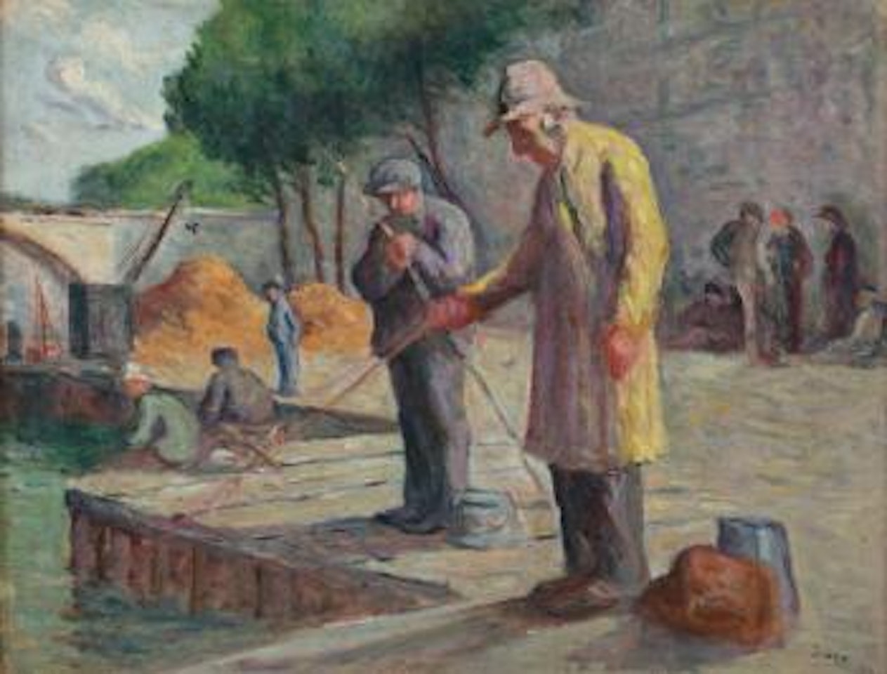 Pêcheurs sur les quais de Seine by Maximilien Luce