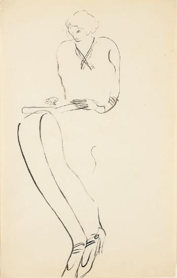 Femme dessinant by Sanyu