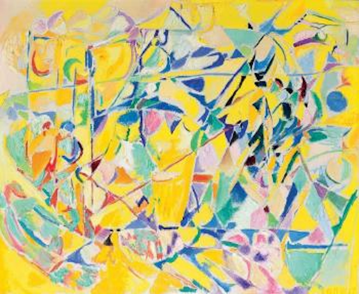 Composition abstraite jaune, bleue by André Lanskoy