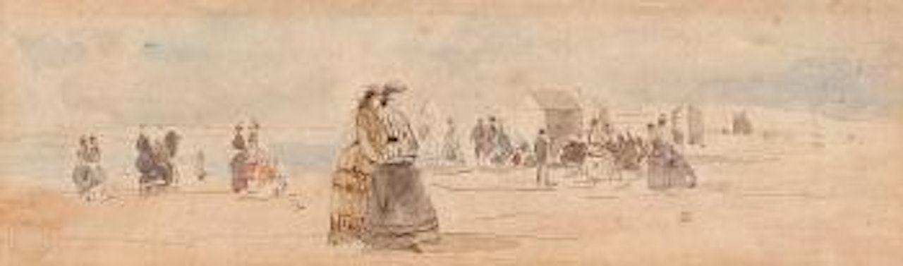 Crinolines sur la plage by Eugène Boudin